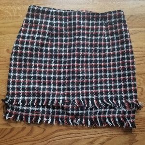 Jeuvre Plaid Wool Mini Skirt